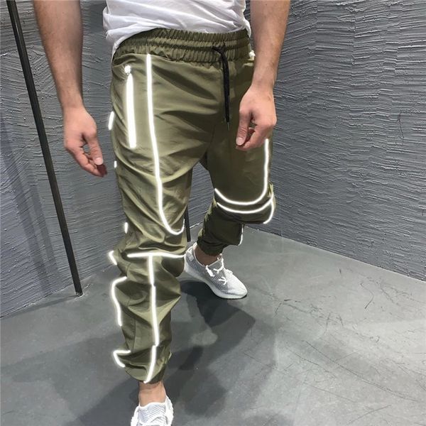 

2021 new side big pocket joggers streetwear hip hop sweatpants pantalon homme straps trousers slim fit pants men bh54, Black