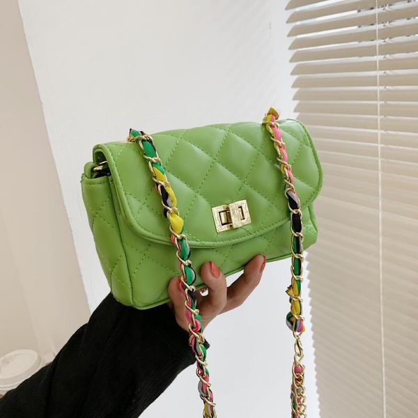 

shoulder bags square rhombic pu leather summer chain mini messenger crossbody sac de luxe femme purses and handbags bolso mujer