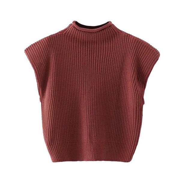 

women's vests autumn and winter vest sweater short style blogger fashion retro temperament 2021, Black;white