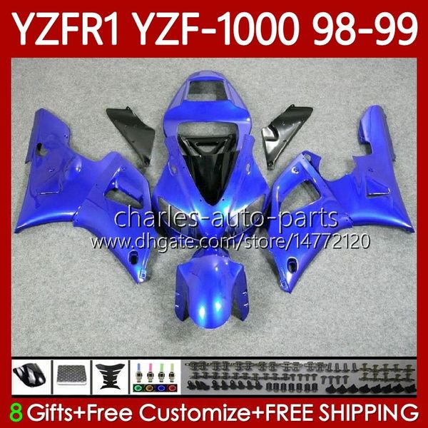 OEM Body Kit für Yamaha YZF-1000 YZF-R1 YZF 1000 CC ALL Blue R 1 1998 1999 2000 2001 Karosserie 82No.121 YZF R1 1000CC 98-01 YZF1000 YZFR1 98 99 00 01 Motorradverkleidung