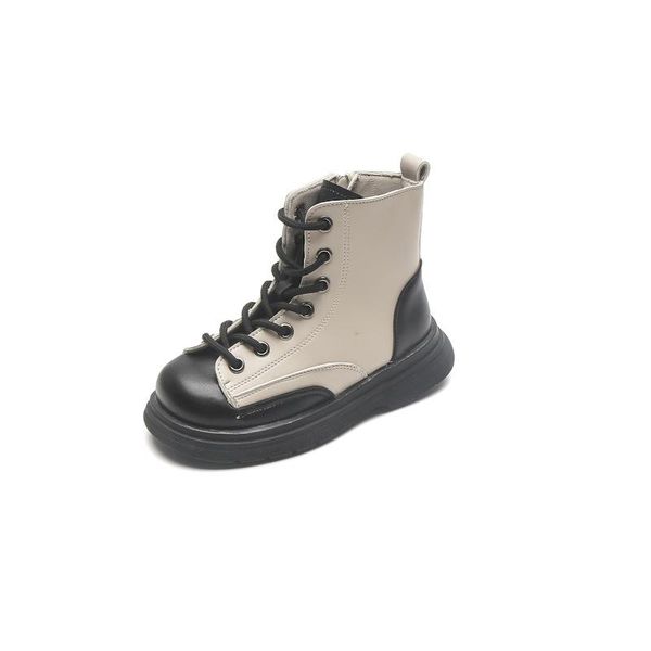 

boots 2021 autumn short korean thick bottom children british style cool fashion boys black girls, Black;grey