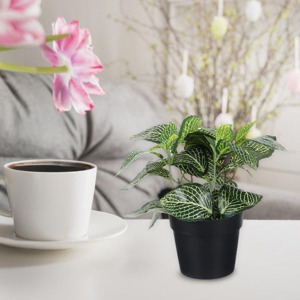 

simulation greenery potted plants realistic faux fittonia bonsai for home office