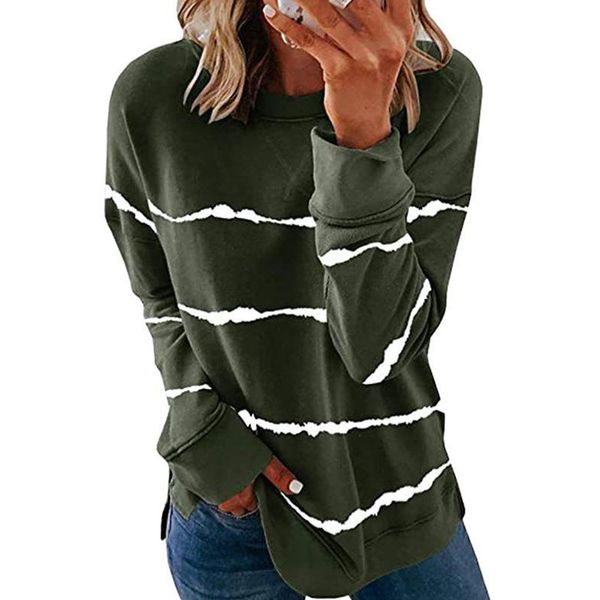 

2021 new women plus size 5xl hoodies casual long sleeve o neck striped loose sweatshirt harajuku oversized pullover 8402, Black