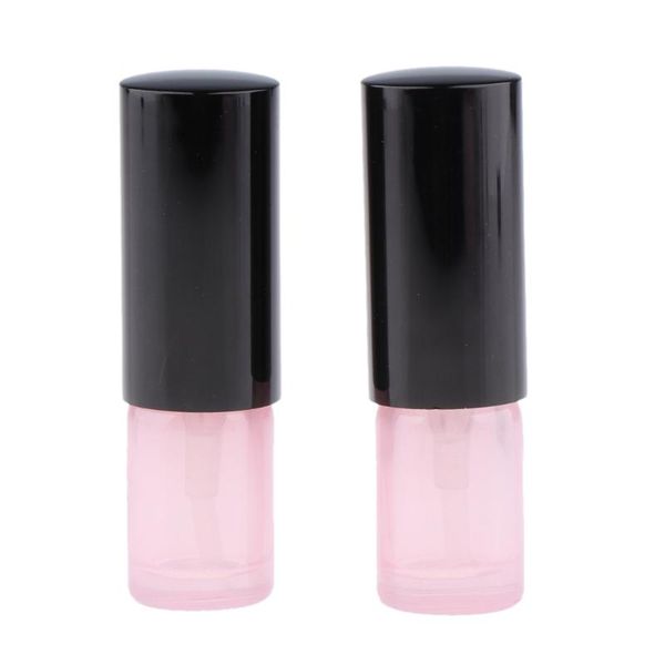 

2pcs pink empty glass pump spray bottle cosmetic sprayer container dispenser