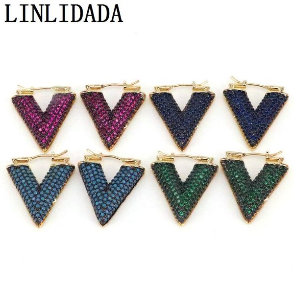 

hoop & huggie 4pairs, trendy colorful cubic zirconia geometric gold-color big earrings for women jewelry, Golden;silver