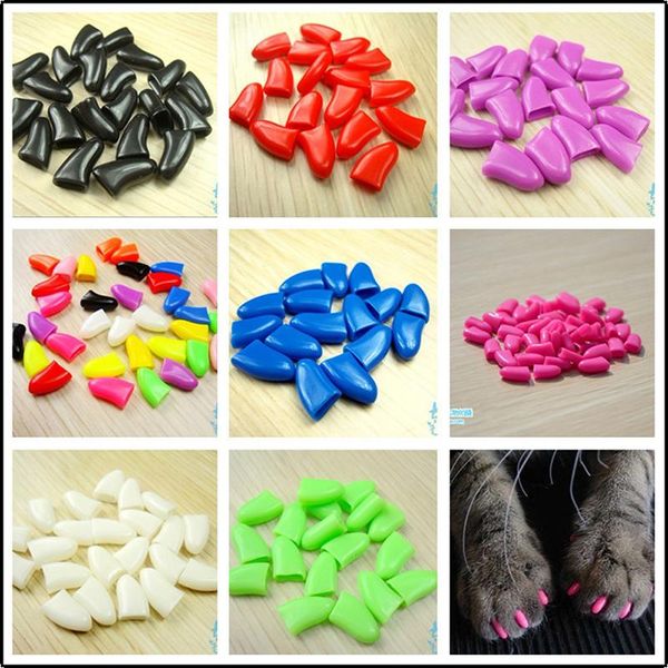 

cat costumes 20pcs xs s m l size colorful nail caps soft claw paws with adhesive glue pet kitten accessories