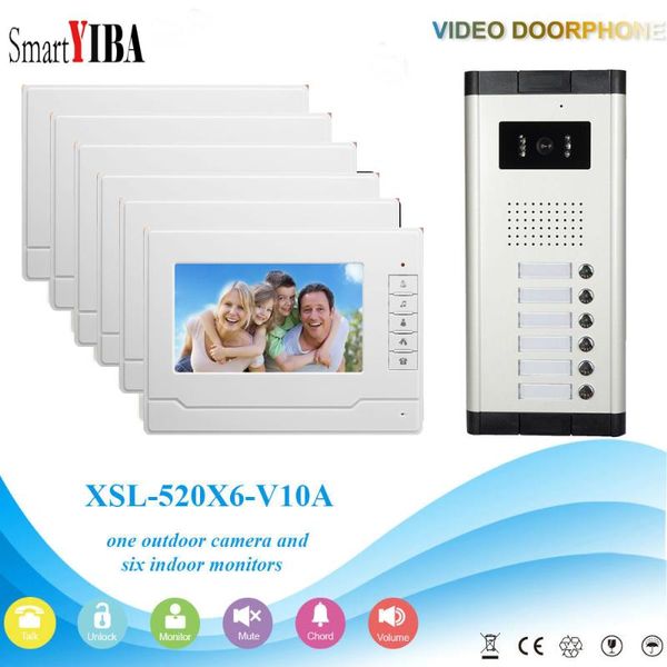 

wired intercom multi call buttons camera 7" monitor doorphone for apartment /home doorbell video door phone intercom systems