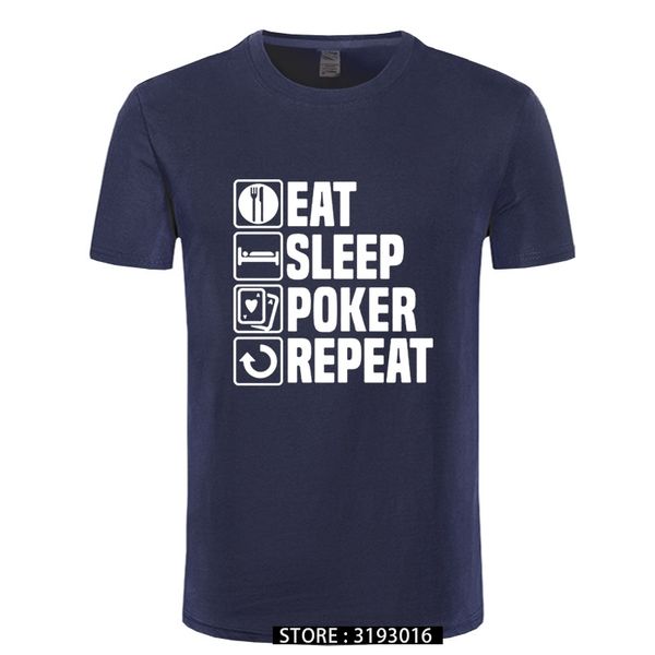 

ccccsportmens clothing brand cotton o-neck t-shirt eat sleep poker funny print t-shirt streetwear male tees, Black;yellow