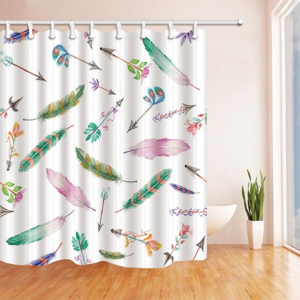 

shower curtains old arrow with colored feather bathroom curtain polyester fabric waterproof home decor bath hooks