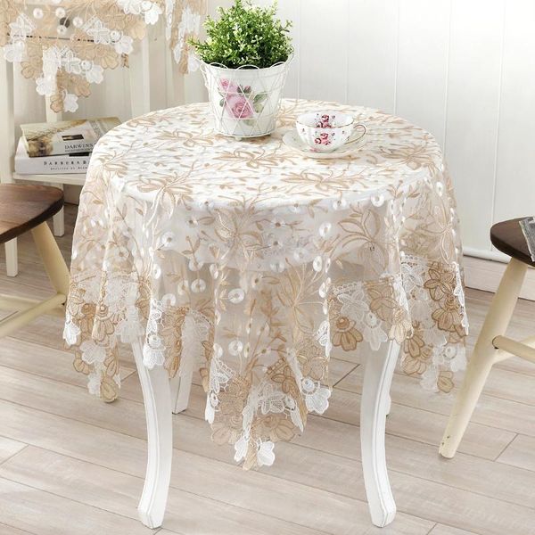 

coffee table lace cloth cover bedside table glass yarn round small tablecloth