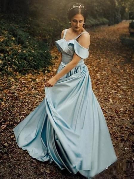 

sky blue bridesmaid dresses 2021 with ruffles mermaid off shoulder wedding gust dress junior maid of honor gowns prom party, White;pink