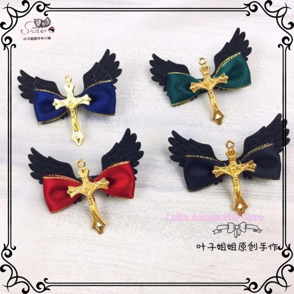 

party masks gothic dark girl cross series lolita hair clip wing bow brooch hairpin headdress cosplay retro headwear necklace ornaments