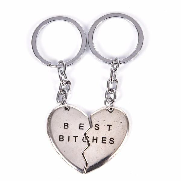 

1 pair forever women keychain heart pendant pieces broken two friendship jewelry high grade, Silver