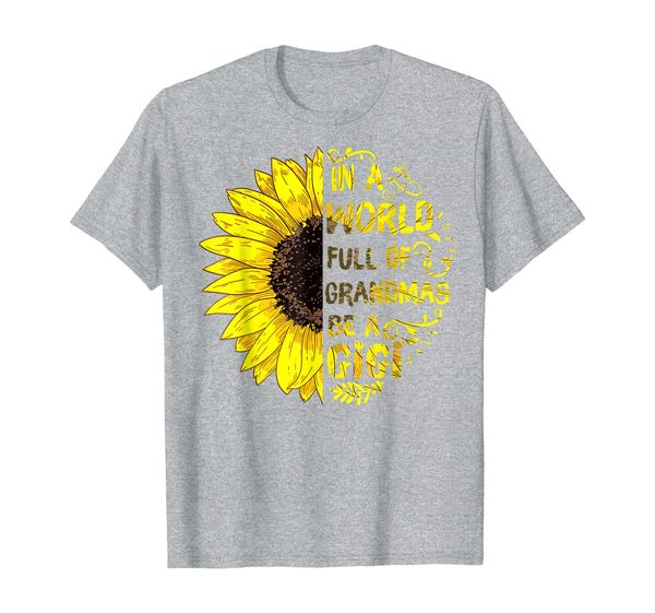 

womens in a world full of grandmas be a gigi sunflower tee, White;black