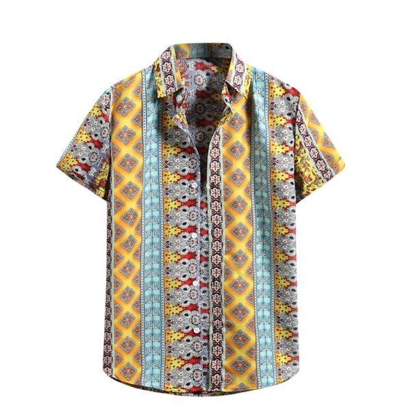 

men's casual shirts hawaii striped flower mens summer short sleeve blouses ethnic style turn down collar shirt beach harujuku a50, White;black