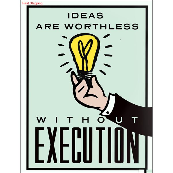 

unframed/alec monopoly "ideas vs execution",hd canvas print home decor wall art painting,o qylhgj toys2010