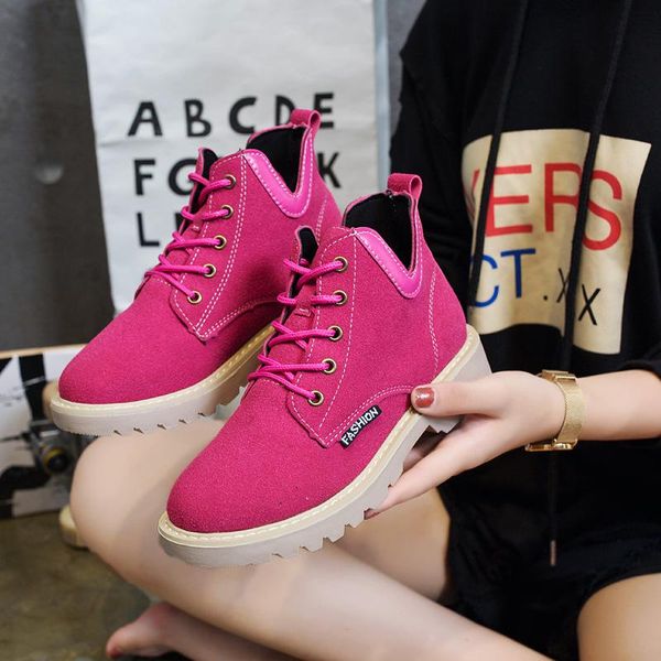 

boots fashion leisure retro motorcycle women ankle round toe med lace up hoof heels solid punk ladies shoes, Black