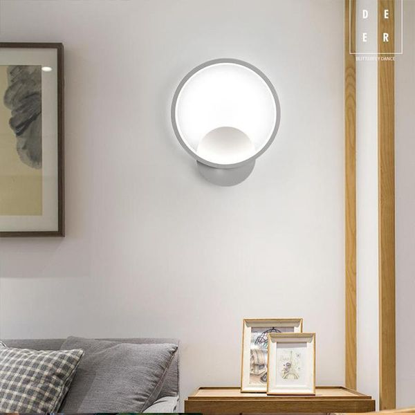 

wall lamp nordic modern led bedroom personality creative round porch light