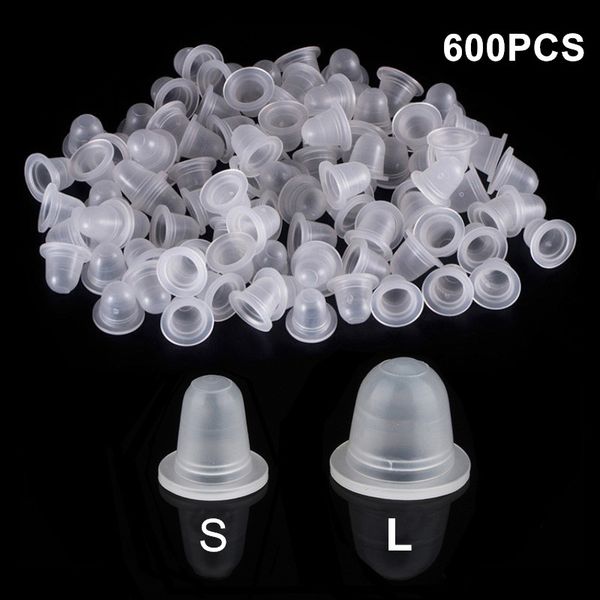 

600pcs s/l soft silicone microblading tattoo ink cups caps eyebrow makeup pigment silicone holder container tattoo accessories