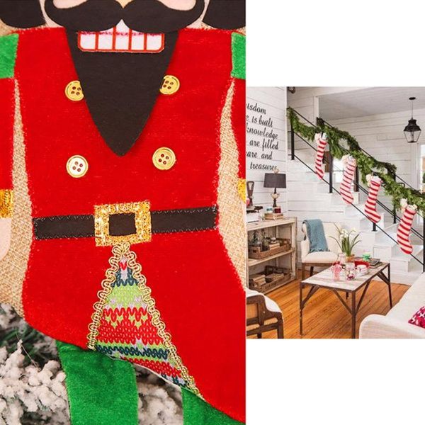 

christmas decorations stockings xmas gift walnut soldier holder bag hanging fireplace decoration socks year candy gifts bags m
