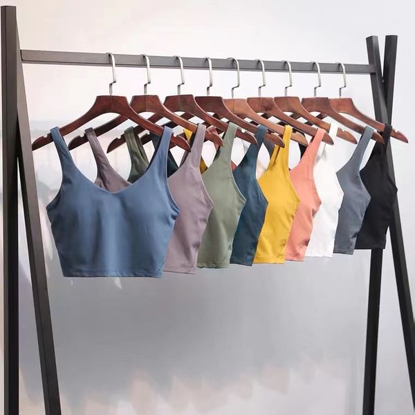 

gym tank clothes women's underwear yoga sports bra back bodybuilding all match casual push up align bra crop running fitness workout v