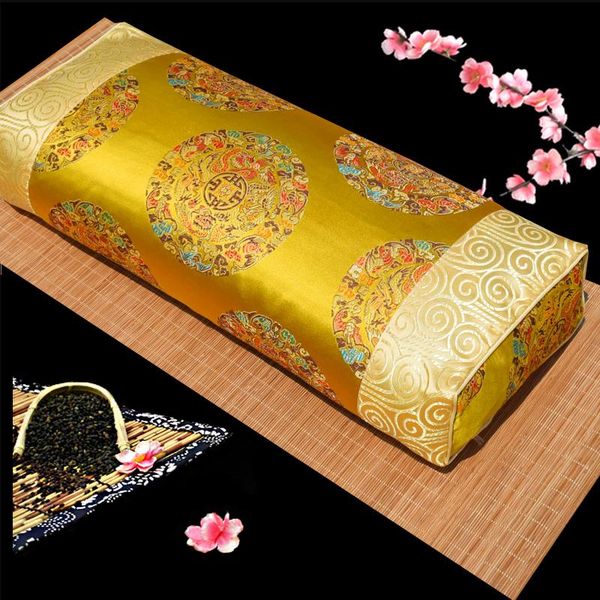 

pillow case antique chinese style patchwork silk satin pillowcase home decorative rectangle neck cover