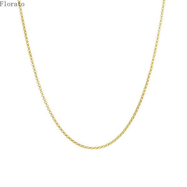 

chains 43cm slim 100% 925 sterling silver o-chain necklace for women girl boy kids italy jewelry kolye collares sieraden colier a3