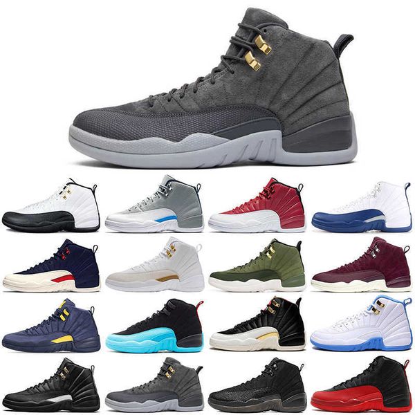 

2021 dropshipping 12 12s black men basketball shoes gym red dark grey game ball winterized university gold white mens trainers sports