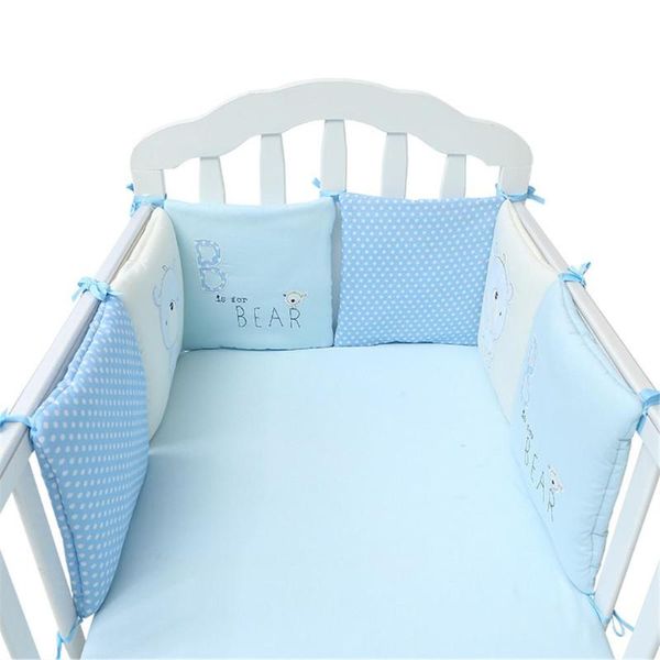 

6pcs/set baby bed bumper cotton protector crib pads cartoon bedding safety rail infant anti-collision sets