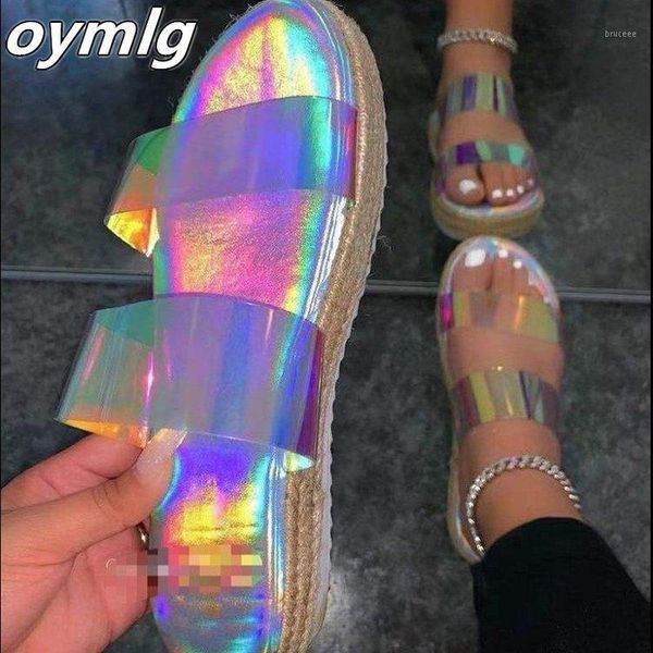 

sandals 2021 summer double layer transparent pvc women shoes flat heel increased non-slip outdoor beach all-match slippers1, Black