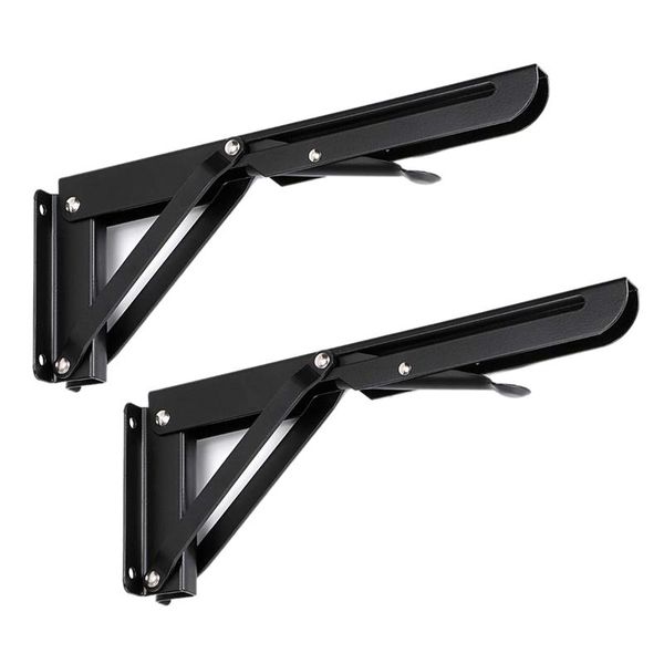 

tripods 2 pcs 10 inch sturdy folding shelf brackets - heavy duty metal triple-cornered table bench bracket h