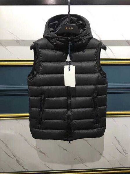 

autumn and winter mens designer jackets hooded slim white down vest warm casual down vest size s-2xl, Black;brown