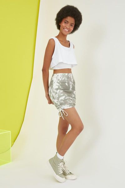 

trendyol shir detailed knitted skirt twoss21et0220 skirts, Black