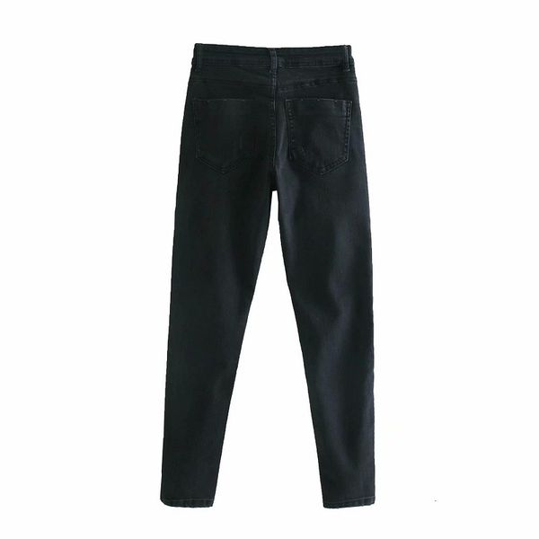 

new black women ny jeans high waist female denim pants ankle length fashion 2021 clothes q36p, Blue