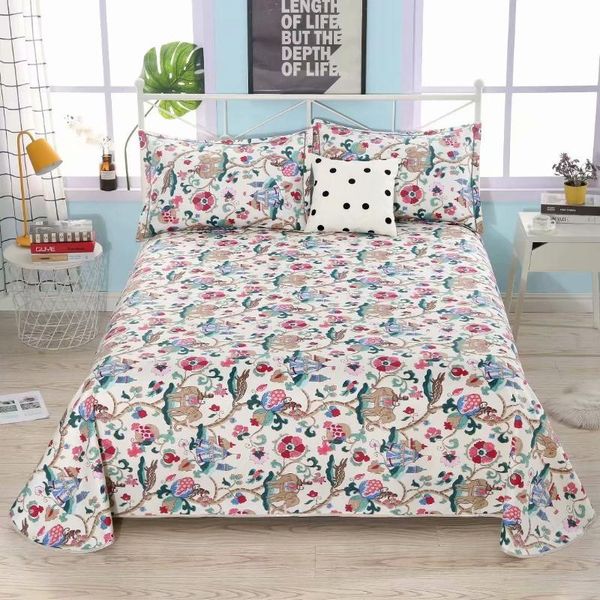 

bedding sets auspicious pattern printed cotton pillow case bed sheet breathable soft comfortable single double set twin oceania