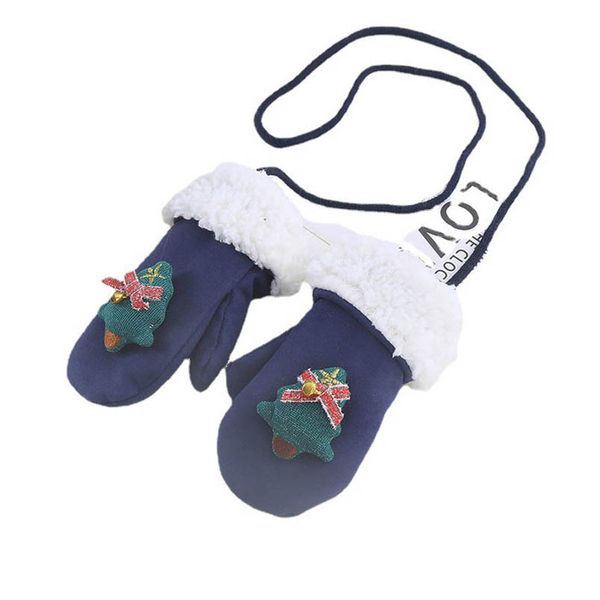 

children's mittens fashion gloves knit boys girls accessories christmas plus velvet suede baby cartoon even rope all-fingered envelope, White