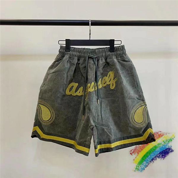 

2021 new fio de ouro bordado shorts das mulheres dos homens 1:1 alta qualidade lavado fazer velho cordo askyurself breechcloth ja4e, White;black