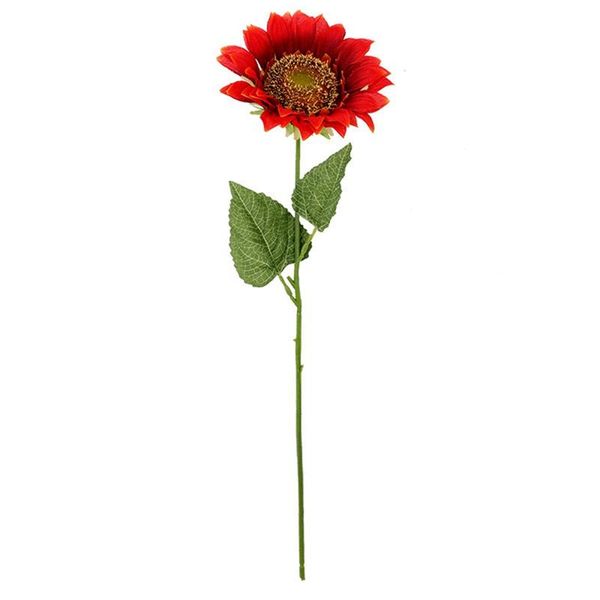 

1 pcs artificial sunflower simulation leaf sun flower gerbera daisy living room party decoration flower prop christmas