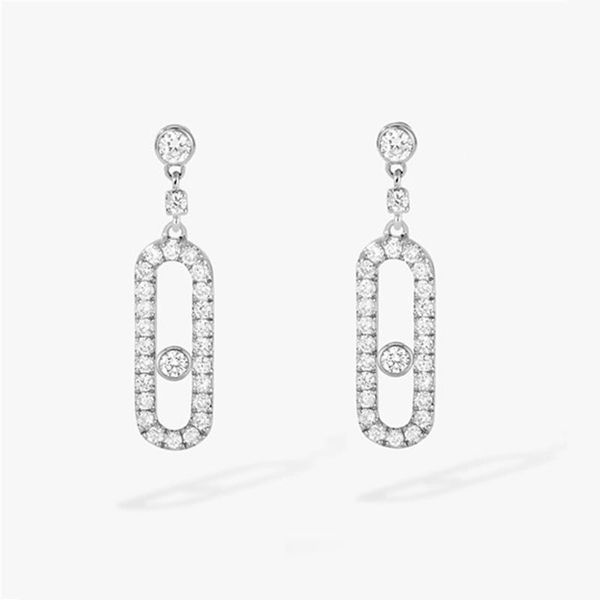 

dangle & chandelier rakol fashion not moving cz cubic zirconia stone drop earring for women girls party dinner birthday gifts trendy jewelry, Silver