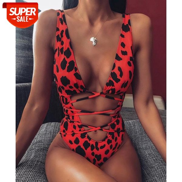 

snake print swimsuit one piece swimwear women 2020 leopard bathing suit woman bandage swimming wear for swimsuits monokini #y57m, White;black