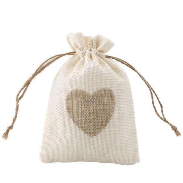 

storage bags eco-friendly and beautiful double drawstring imitation linen gift pocket packaging bag