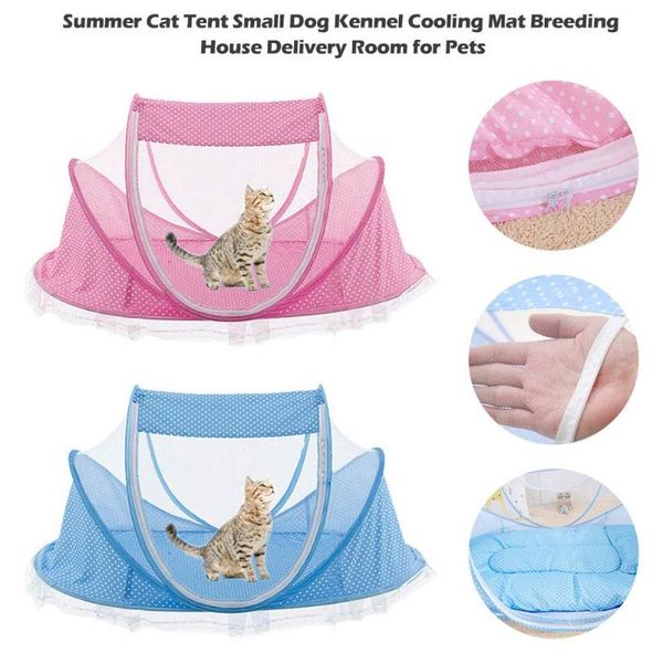 

cat beds & furniture portable summer pet tent home small dog kennel cooling mat breeding play house delivery room for pets sleeping bed