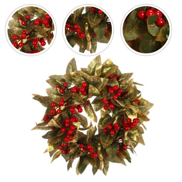 

decorative flowers & wreaths 1pc simulated leaf wreath home wall hanging decor natural door pendant golden