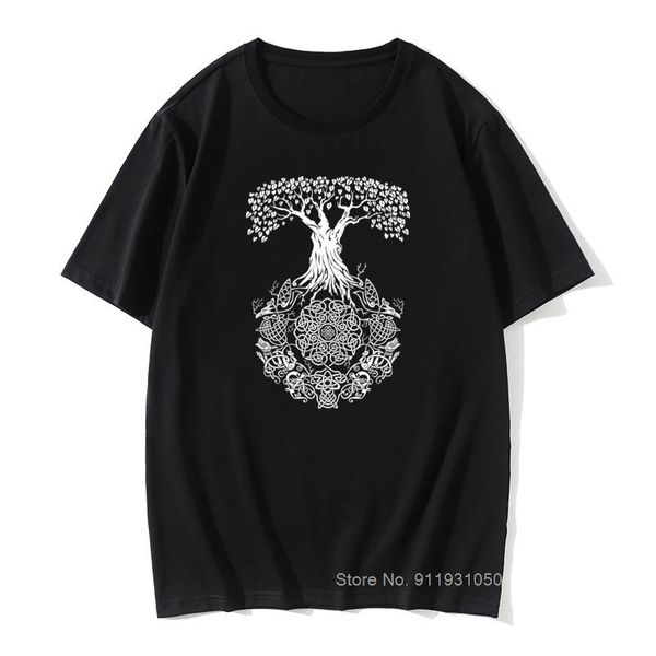 

men's t-shirts tree of life t-shirt men valhalla son odin t shirt viking cotton funny 3d print harajuku tee, White;black
