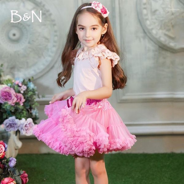 

skirts casual cute knee-length ball gown hoset baby girls pettiskirt tutu ruffle fluffy chiffon soft princess11, Blue