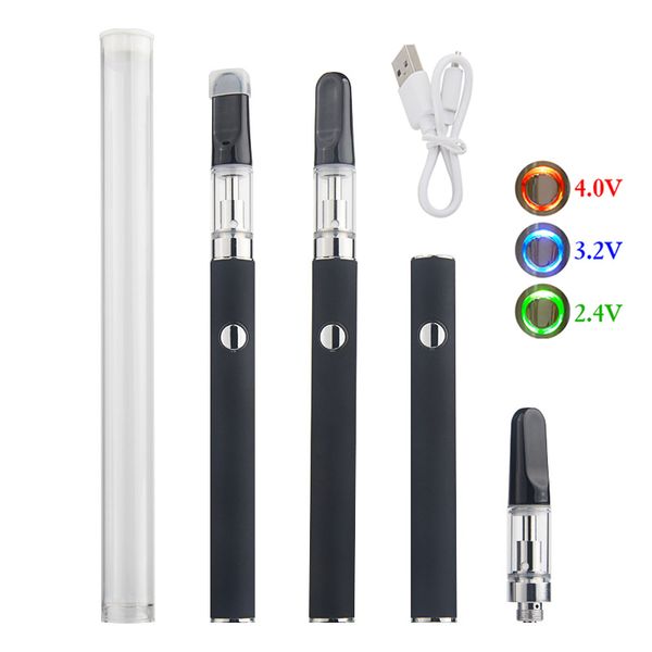 Kit di avviamento penna Vape con pulsante manuale sottile Custodia in plastica Cartucce per vaporizzatore a olio di cera spessa Atomizzatore Clearomizer 510 Batteria da 350 mAh