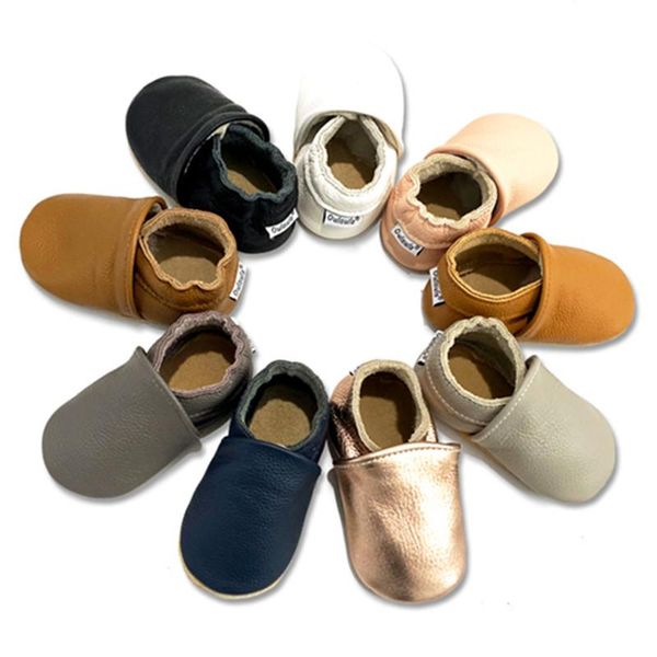 

first walkers baby fringeless moccasins genuine leather boys and girls shoes for borns, infants, babies, toddlers