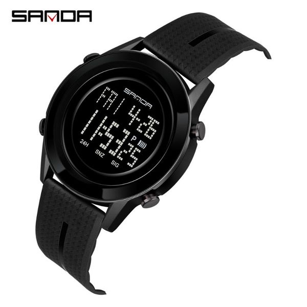 

wristwatches brand sanda men's watch led digital big screen sports electronic fashion waterproof and shockproof clock relogio masculino, Slivery;brown