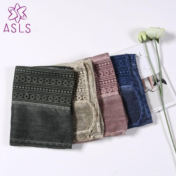 

scarves autumn winter cotton ladies lace mulitcolor solid scarf women shawl women's hollow basic party outdoor decor present, Blue;gray