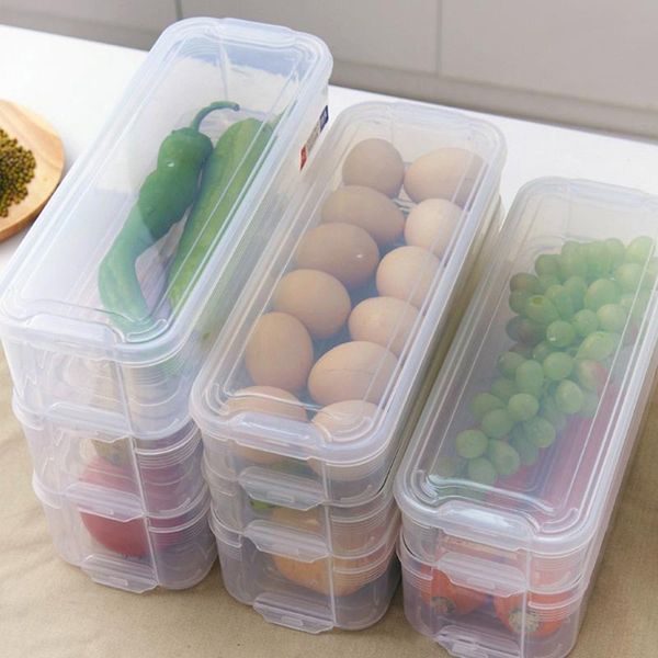 

storage bottles & jars plastic bins refrigerator box food containers with lid for kitchen fridge cabinet er desk organizer